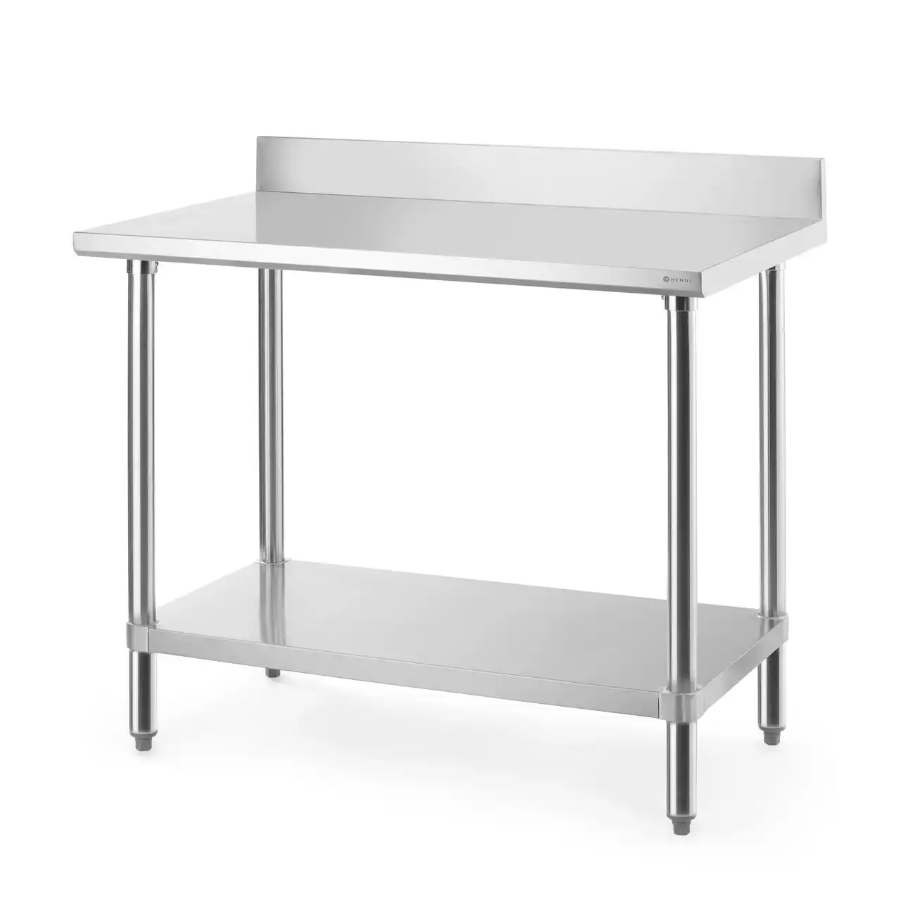 Mese centrale din inox cu bord, adâncime 600 mm
