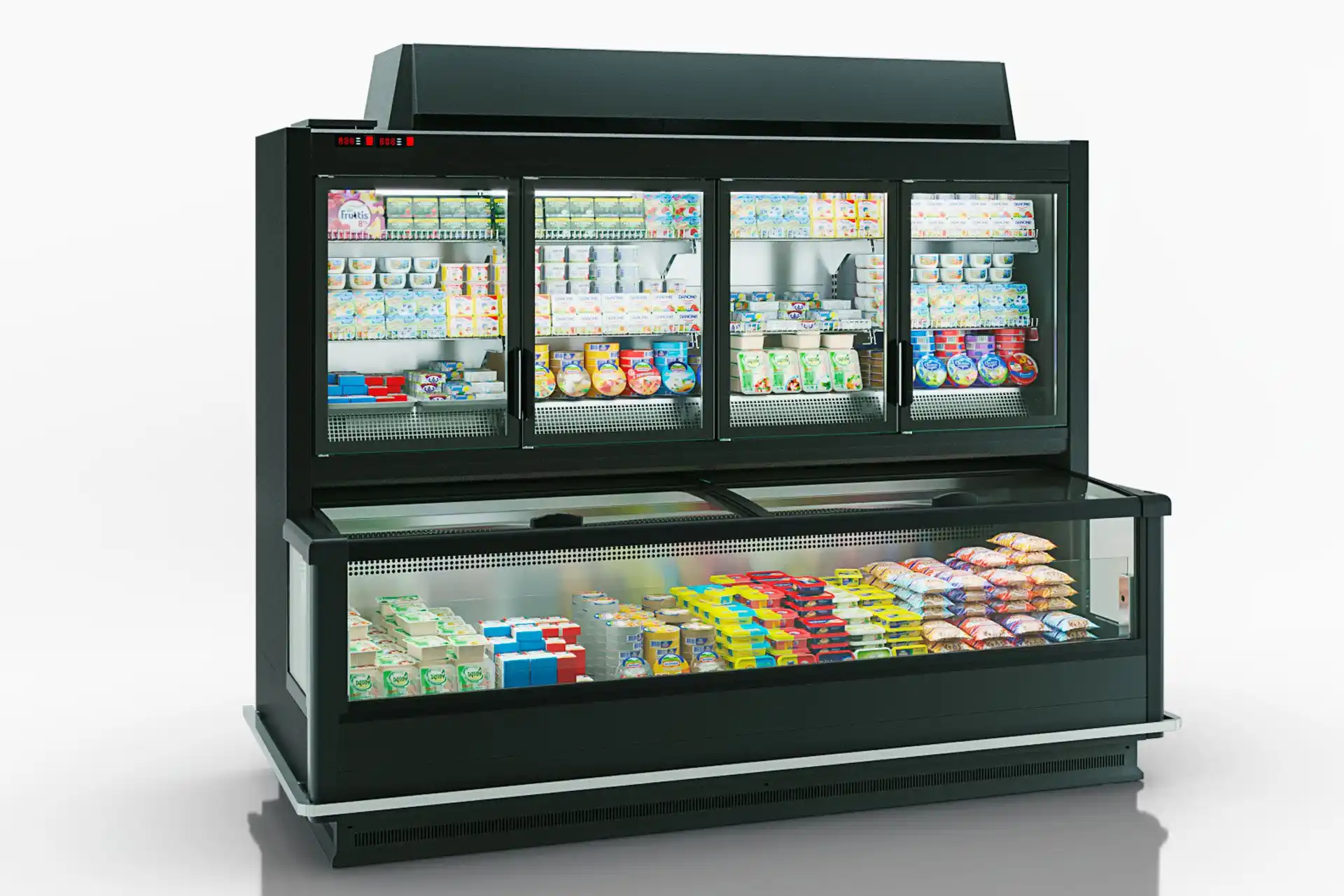 Vitrină pentru alimente congelate Alaska combi 2 AHV 110 LT D/C 220 DLA - 1250