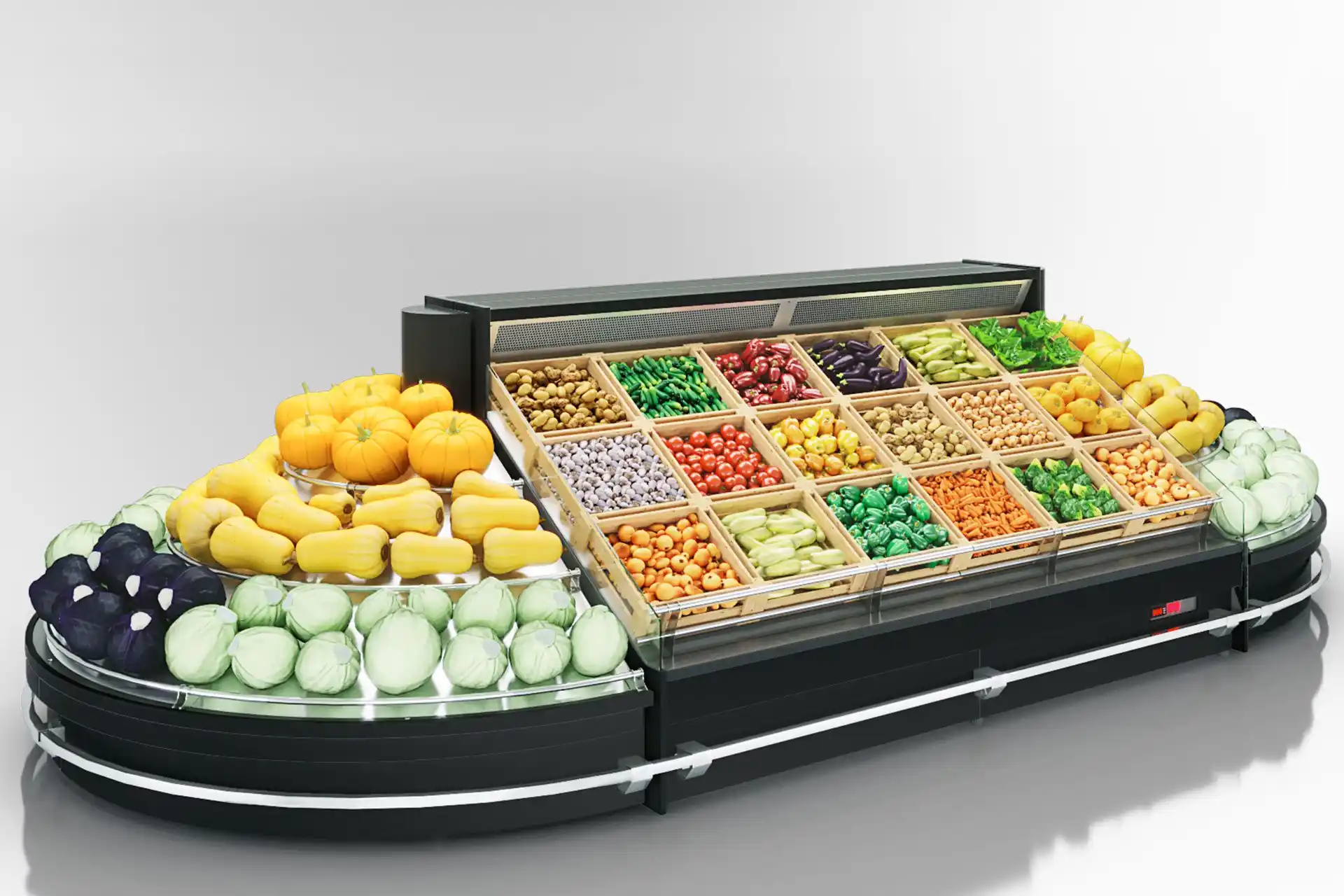 Vitrine specializate pentru fructe și legume IndianaVF MC 130 VF self 140-DLM / Indiana luxe VF MC 130 VF self 140-DLM - 1250