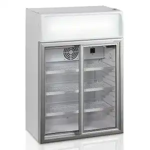 Tabletop refrigerated display case with sliding glass doors, 100 l