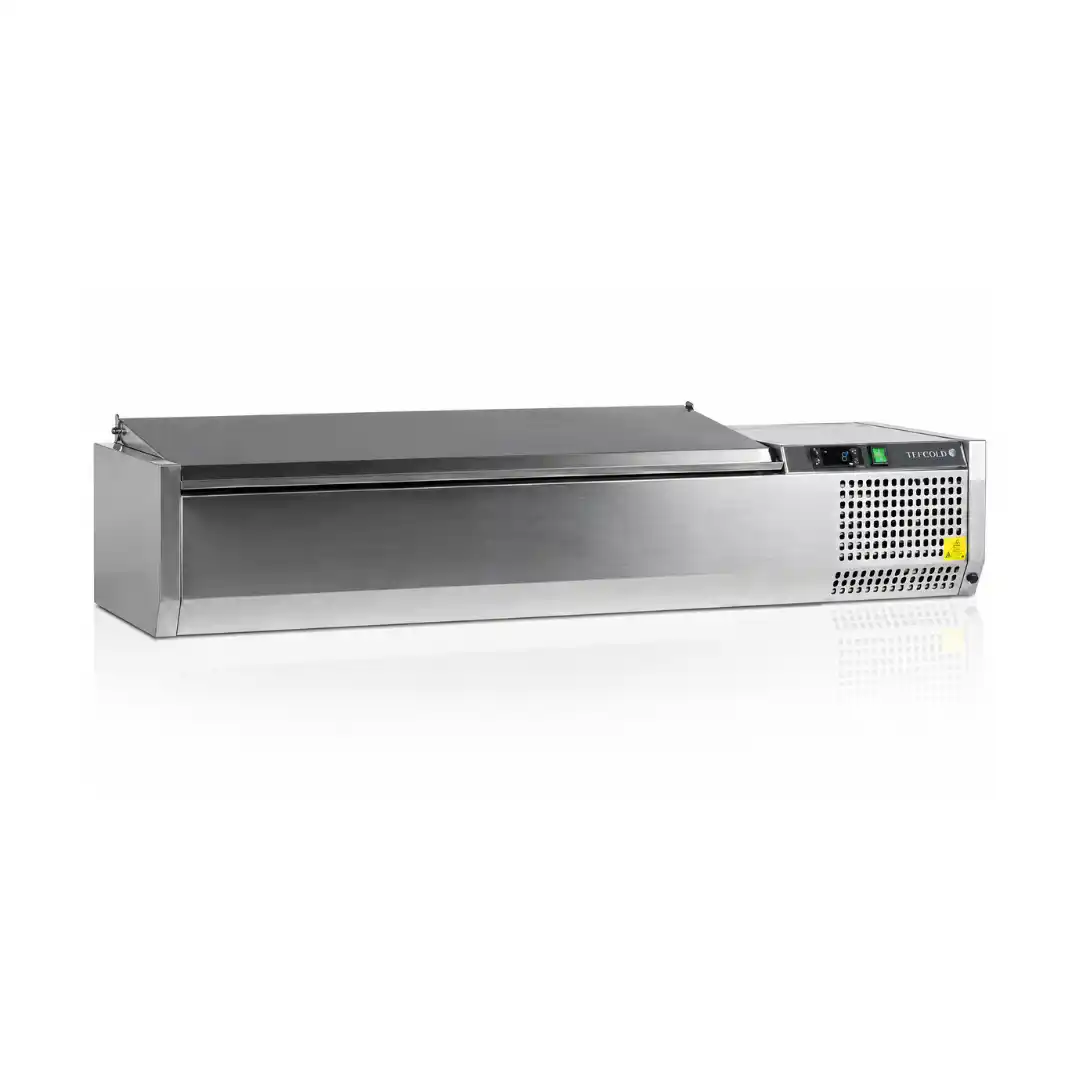 Countertop refrigerated ingredient display GN 1/4, 1200 mm, with lid Tefcold VK33-120 S/S