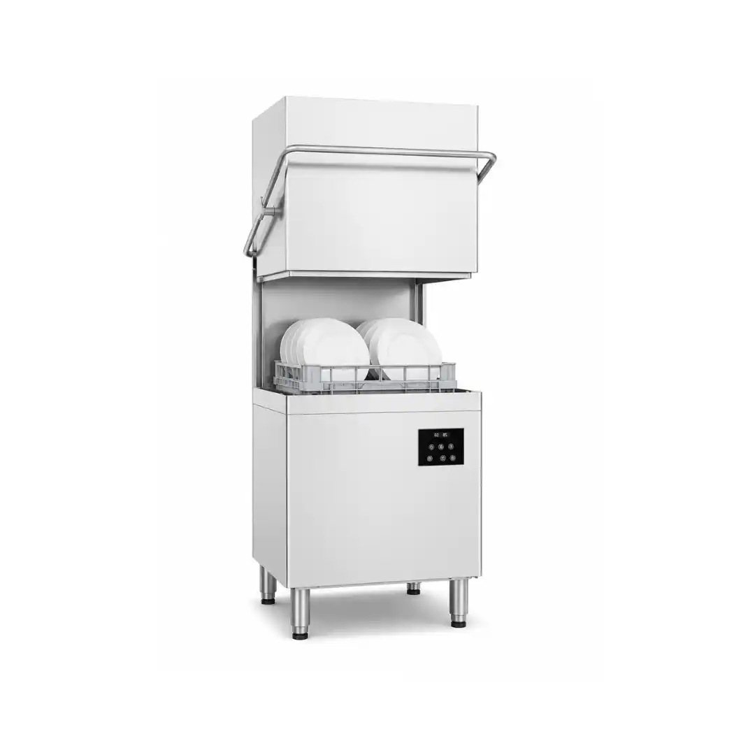 Mașină de spălat vase cu capotă 500 × 500 mm, control electromecanic