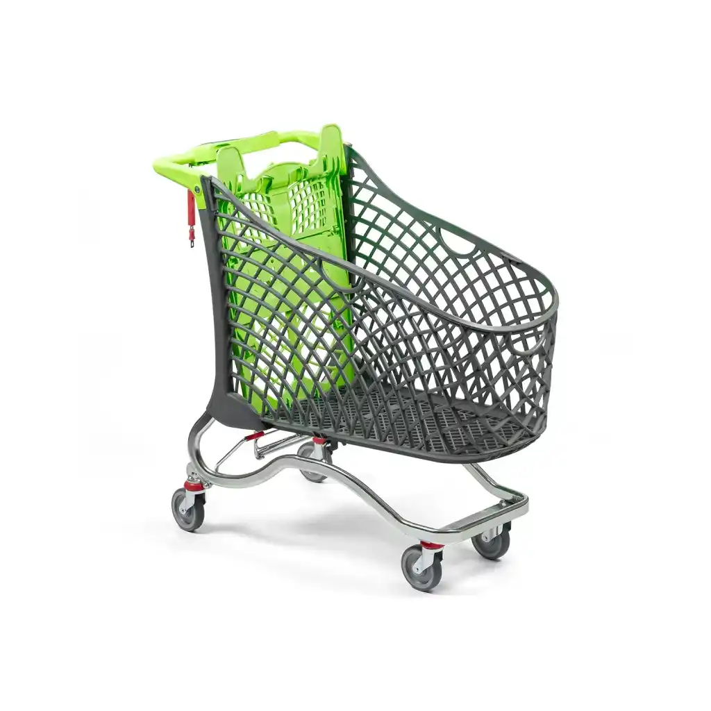 Cărucior pentru cumpărături cu coș din plastic 180 l Plastimark Hybrid Super