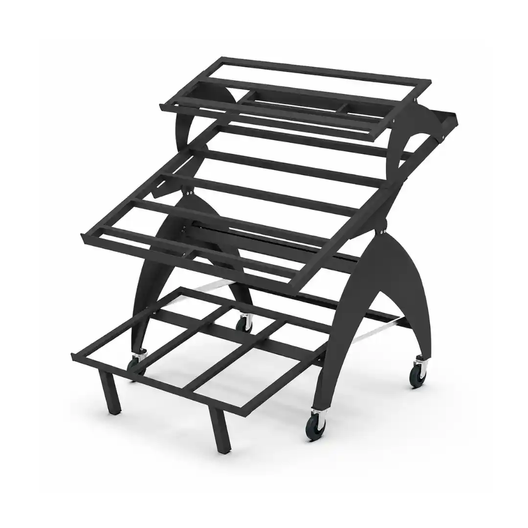 Inclined Fruit and Vegetable Display Stand on Casters