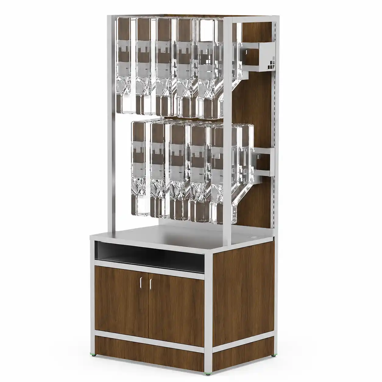 Stainless steel cabinets for gravity dispensers