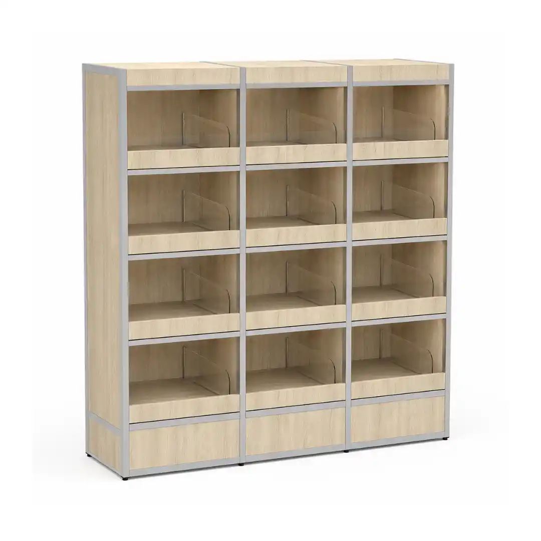 Raft de panificație autoservire cu compartimente deschise, 6 compartimente, 980 × 700 × 1720 mm