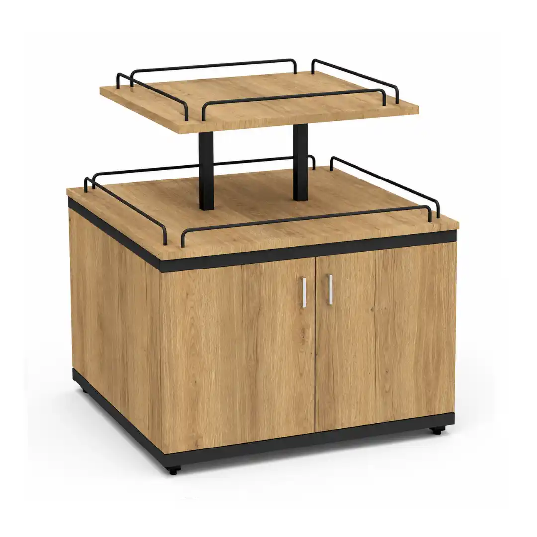 Stand promoțional în formă cubică cu 2 niveluri fixe, 1000 × 1000 × 1115 mm