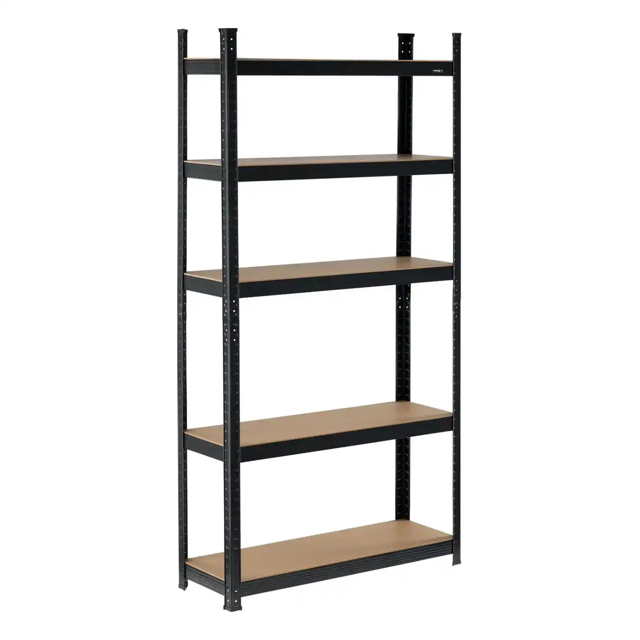 5-level storage rack, black painted steel, 1800 × 900 × 300 mm