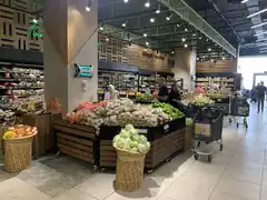Мобильный стеллажный модуль угловой для выкладки овощей и фруктов