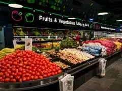 Модульные островные стеллажи для выкладки овощей и фруктов