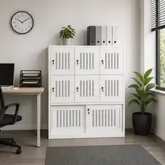 Металлический шкаф для хранения с вентиляцией на 8 отделений 900×450×1200 мм