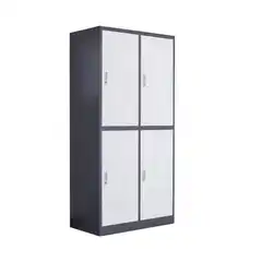 Металлический шкаф с 6 дверьми, белый-серый, 900x450x2000 мм