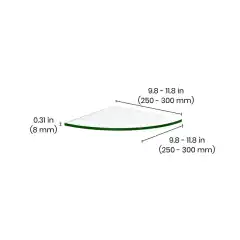 Угловая полка Glassline, из прозрачного стекла, размер 250x250x8 мм