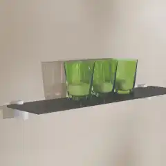 Полка Glassline с прямыми углами, 600x200x8 мм, чёрного цвета