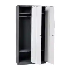 Металлический шкаф с 2 дверьми, белый-серый 900x500x1850 mm