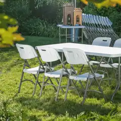 Складной стул для кейтеринга из HDPE, белый