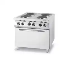 Электрическая плита Kitchen Line открытая, Hendi, с 4 конфорками, размеры: 800x700x(H)900 мм