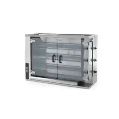 Профессиональный газовый ротационный гриль для кур из нержавеющей стали, 3 шампура, Hendi