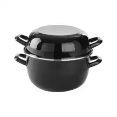 Кастрюля для соуса с крышкой, эмалированная, 0,8 л, Ø140×150 мм