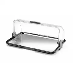 Двухъярусная витрина с прозрачной roll-top крышкой, 380 × 260 × 355 мм
