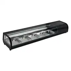 Витрина для суши 5x1/2 GN 175x39x37 черный