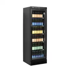 Холодильный шкаф-витрина со стеклянной дверью, чёрный, 347 л, CEV425 BLACK
