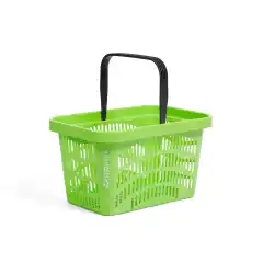 Покупательская корзина Plastimark Onda 28 л — чёрная корзина, ручка фиолетовая (RAL 9005)