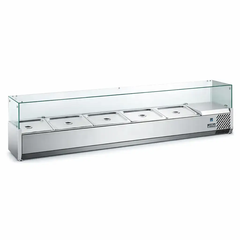Настольная холодильная витрина для ингредиентов 1500 мм, 6×GN 1/3 HKN-VRX1500/380