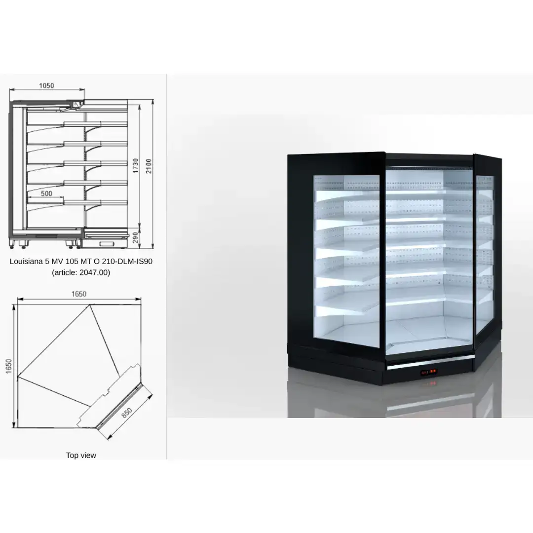 Настенная витрина Louisiana 5 MV 105 MT O M — угловой элемент
