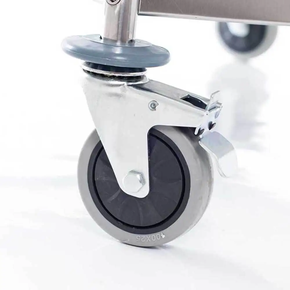 Тележка для официанта из нержавеющей стали, привинчивающаяся, 2 полки