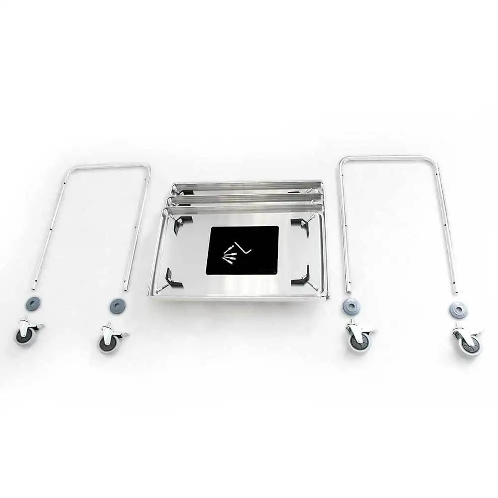 Тележка для официанта из нержавеющей стали, привинчивающаяся, 2 полки