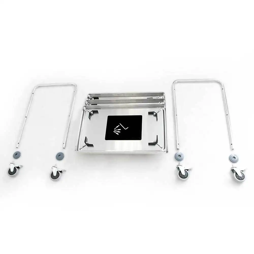 Тележка для официанта из нержавеющей стали, привинчивающаяся, 3 полки