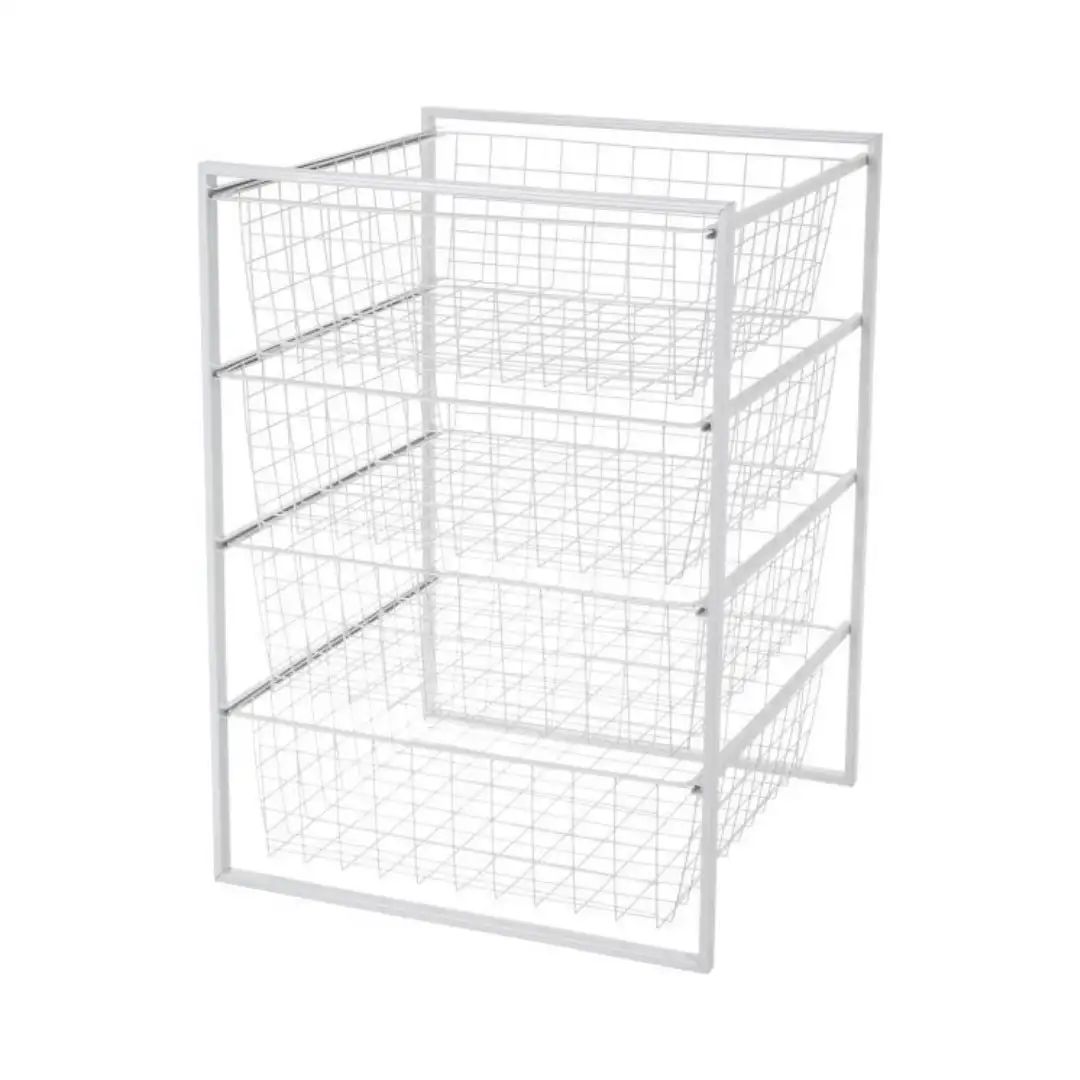 Набор из 2 рамок в 7 рядов с 4 металлическими корзинами, 740x535x450 mm, alb