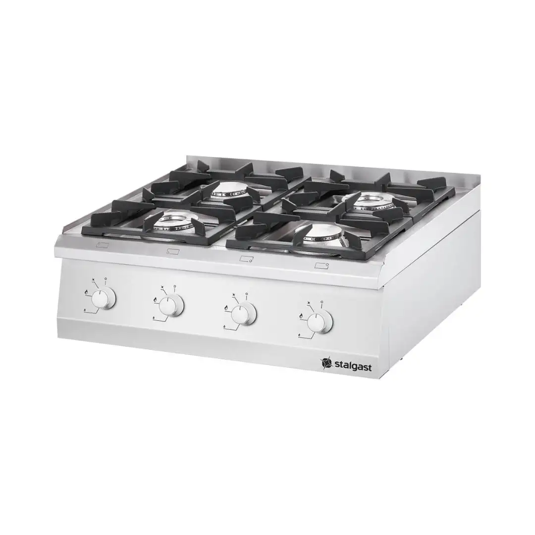 Aragaz profesional pe gaz cu 4 arzătoare, 20,5 kW, G20