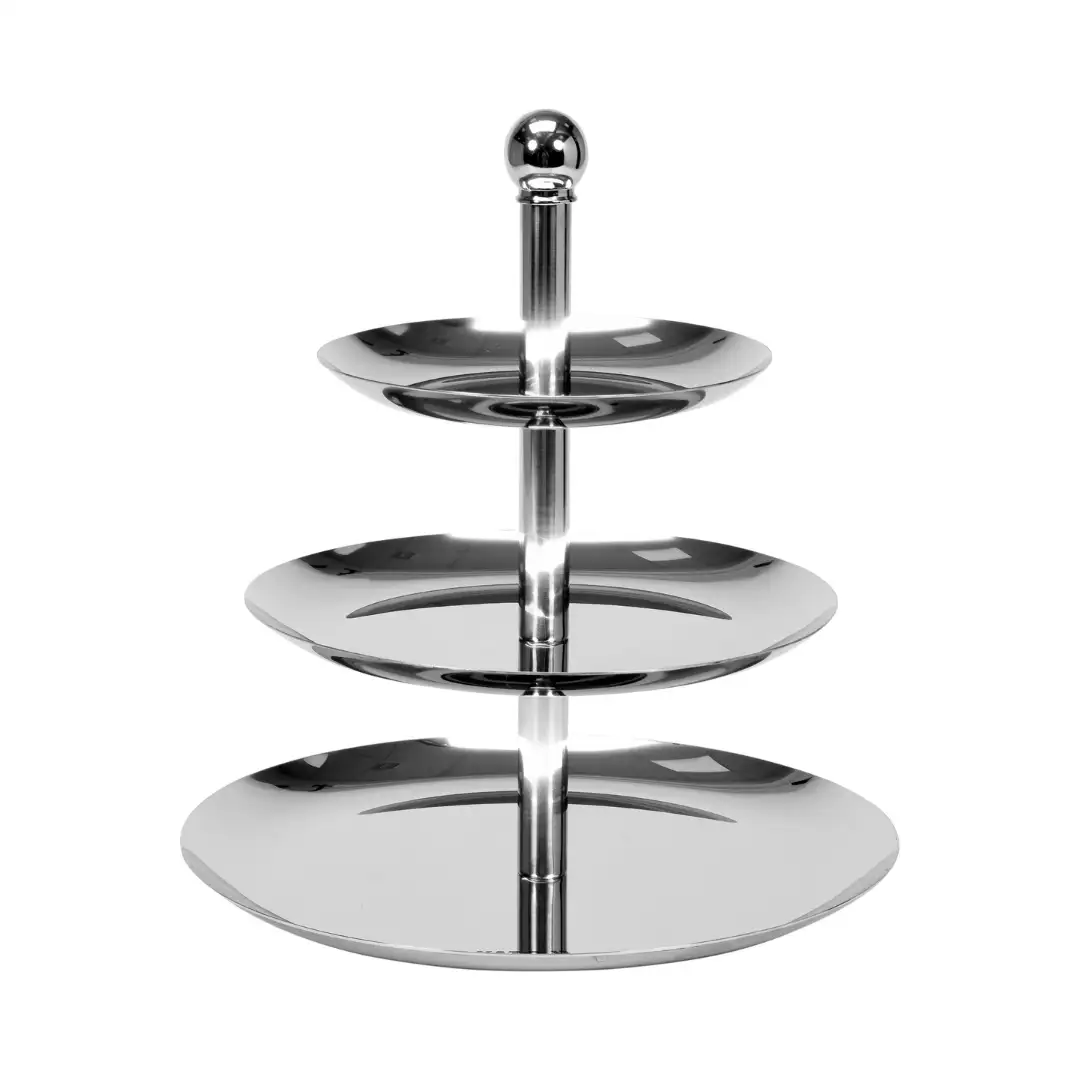 Подставка кондитерская 3 уровня из нержавейки – этажерка для десертов