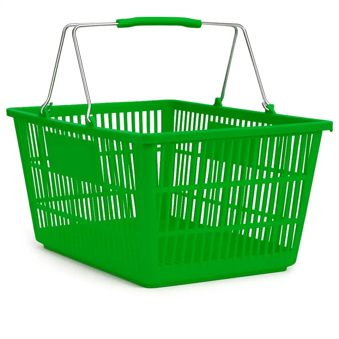 Пластиковая корзина (2 металлические ручки), желтая 21 л