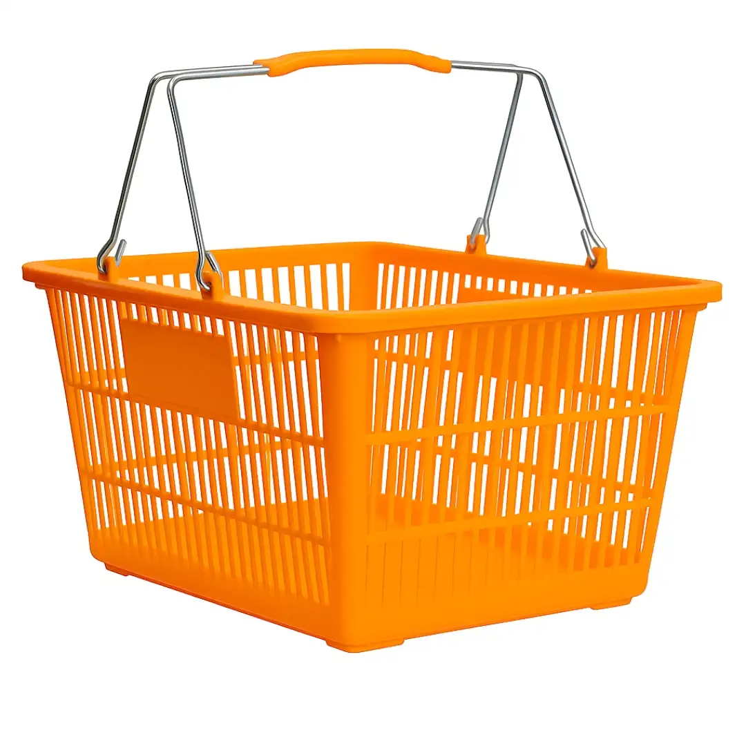 Пластиковая корзина (2 металлические ручки), желтая 21 л