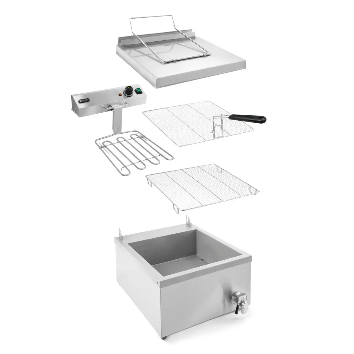 Электрическая фритюрница для пончиков 12 л с краном слива, настольная