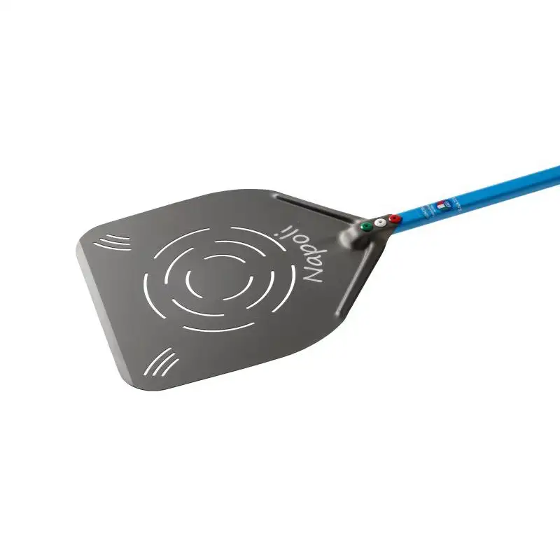 Прямоугольная перфорированная лопата для пиццы из анодированного алюминия, серия Napoli