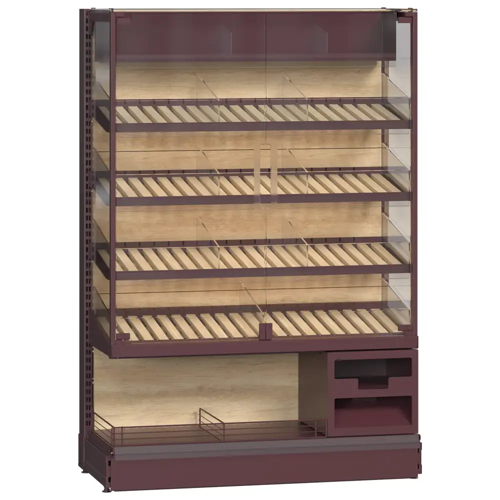 Витрина для пекарни и кондитерской с распашными стеклянными дверцами