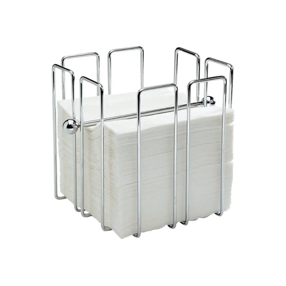 Салфетница высокая хромированная, 195х195х195 мм.