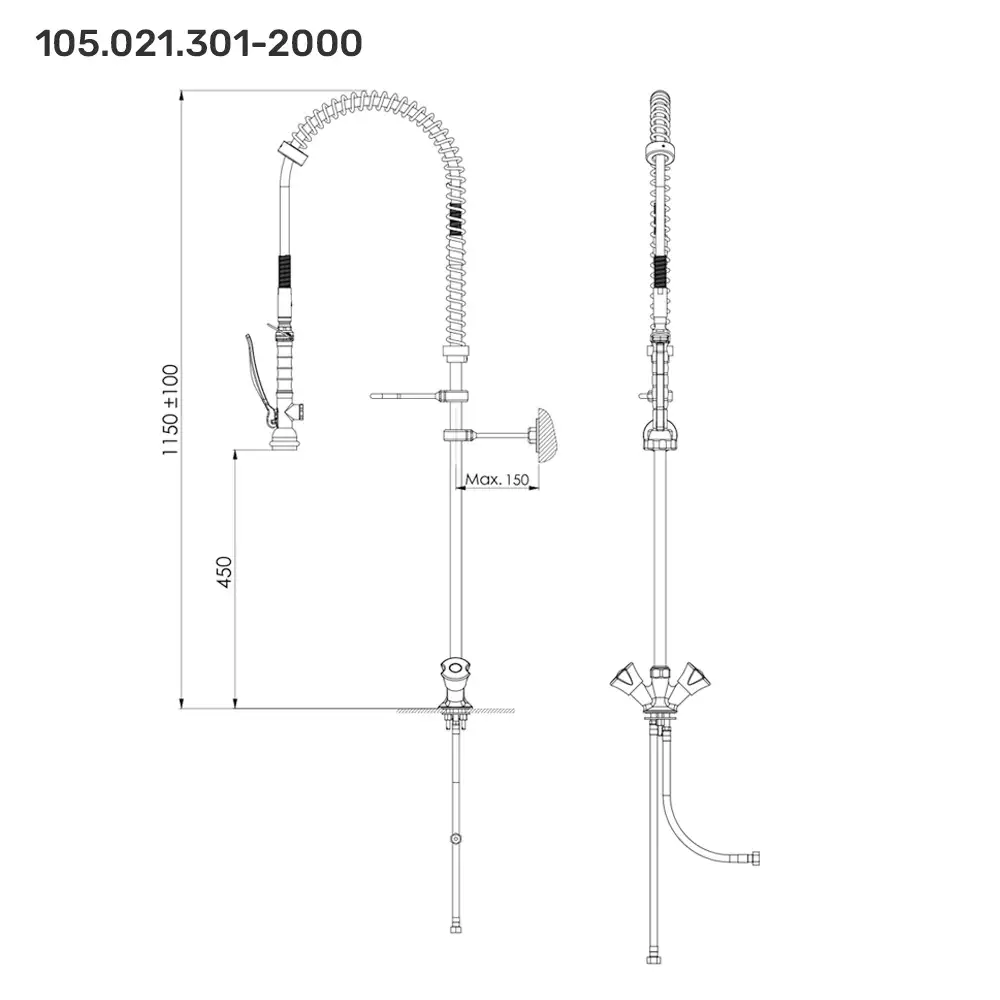 Шланг для мытья посуды 1150 мм Smart Line 360"