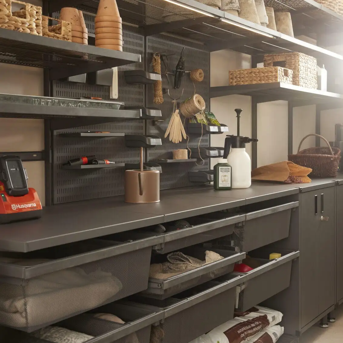 Решение для хранения садовых инструментов