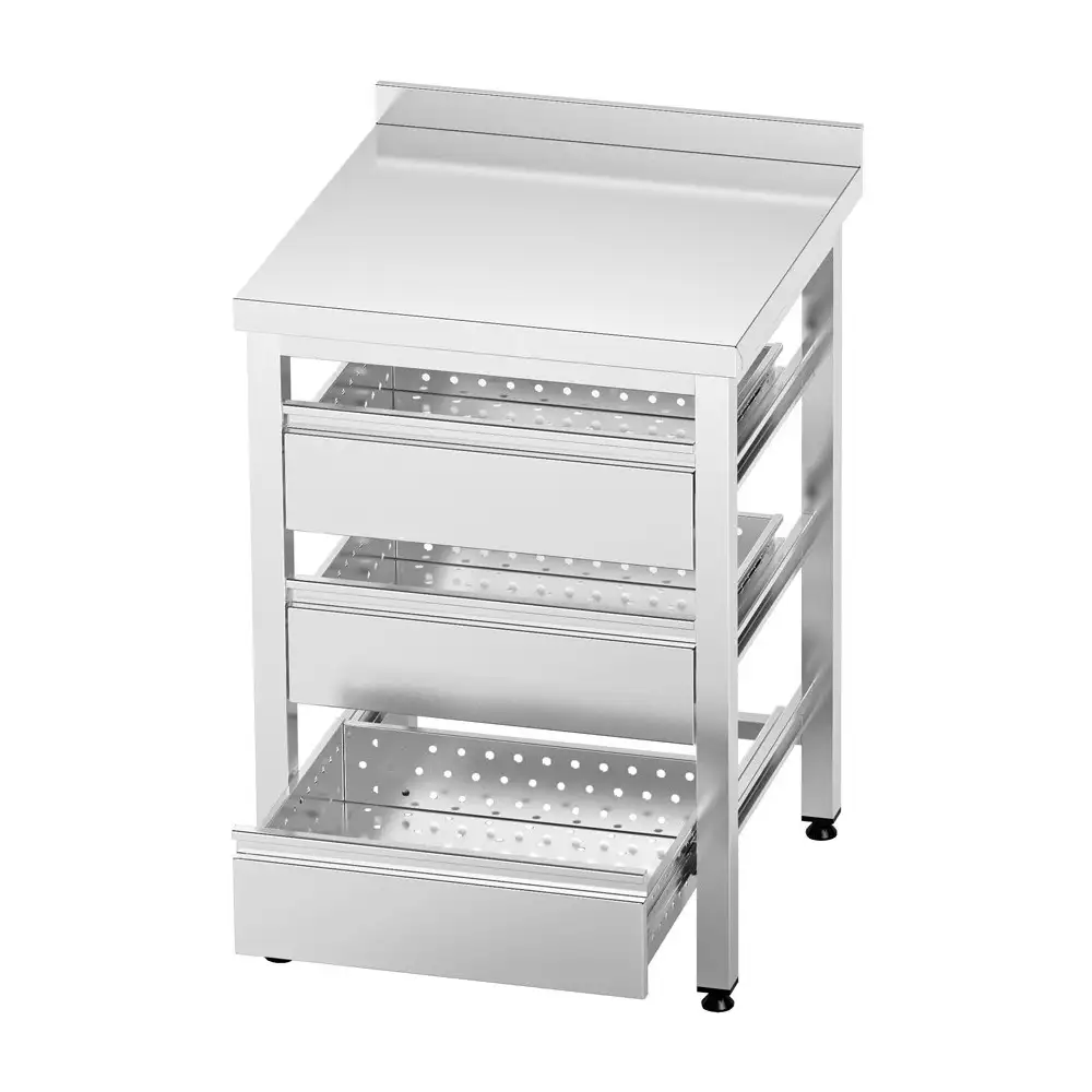 Стол для свежевыжатых соков с перфорированными ящиками FS-2-0,8 мм, 800×600×850 мм