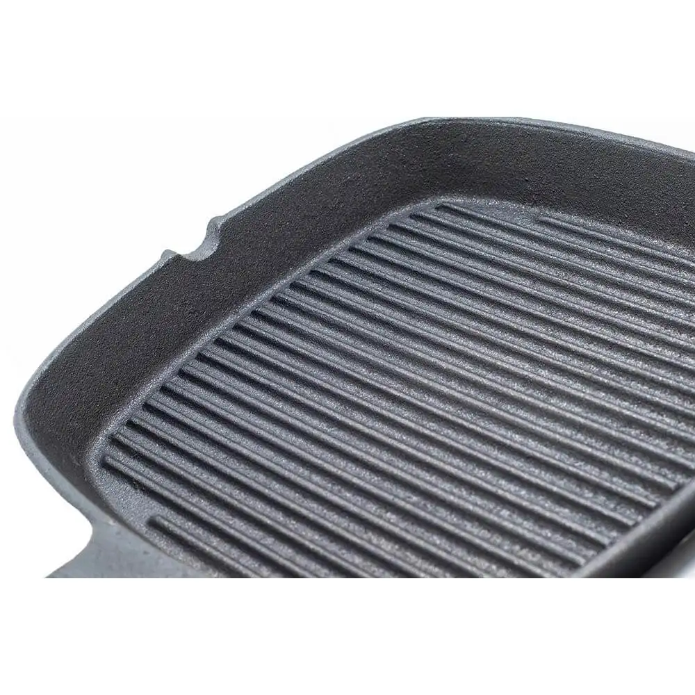 Чугунная сковорода, рифлёная, 240x240 мм