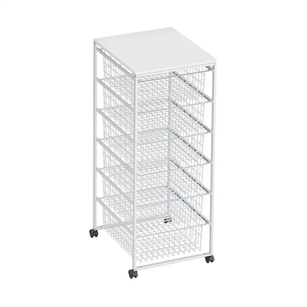 Стеллаж из проволоки на колесиках Elfa 4, серый