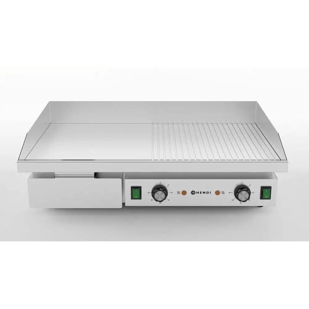Гриль с гладкой и ребристой поверхностью HENDI, 400V/4400W, 720x460x(h)241