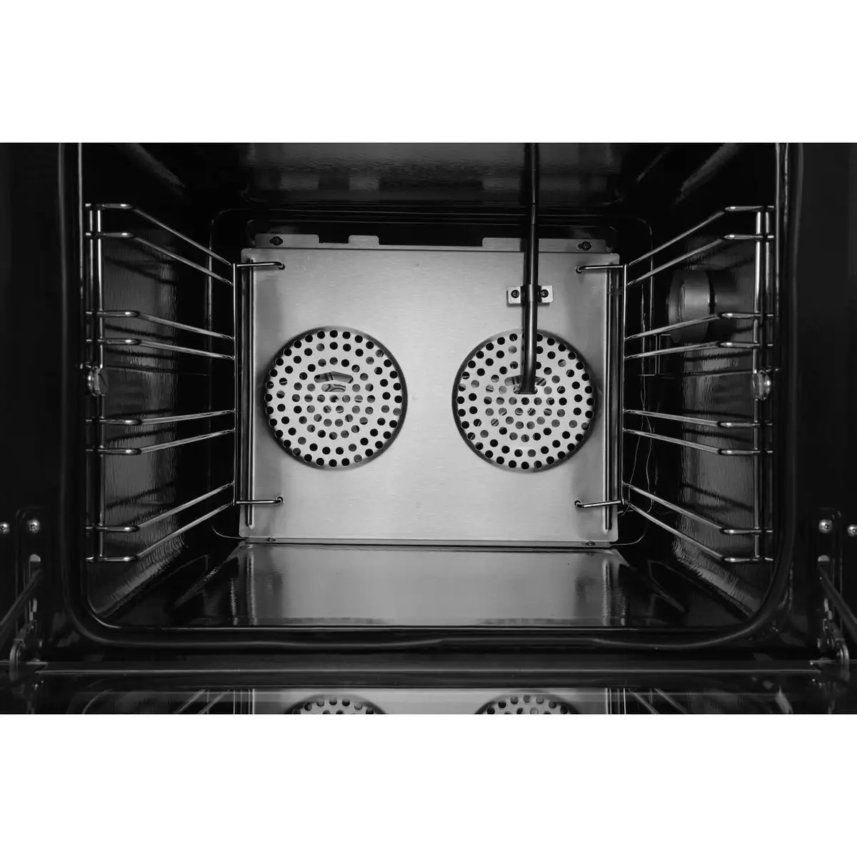 Конвекционная печь с увлажнением Hendi H90S, 4 противня 438x315 мм в комплекте, 2 элемента нагрева, 2 вентилятора, регулируемый термостат 50-300 градусов Цельсия, таймер 0-120 мин, 2670 Вт, 595x595x(H)570 мм