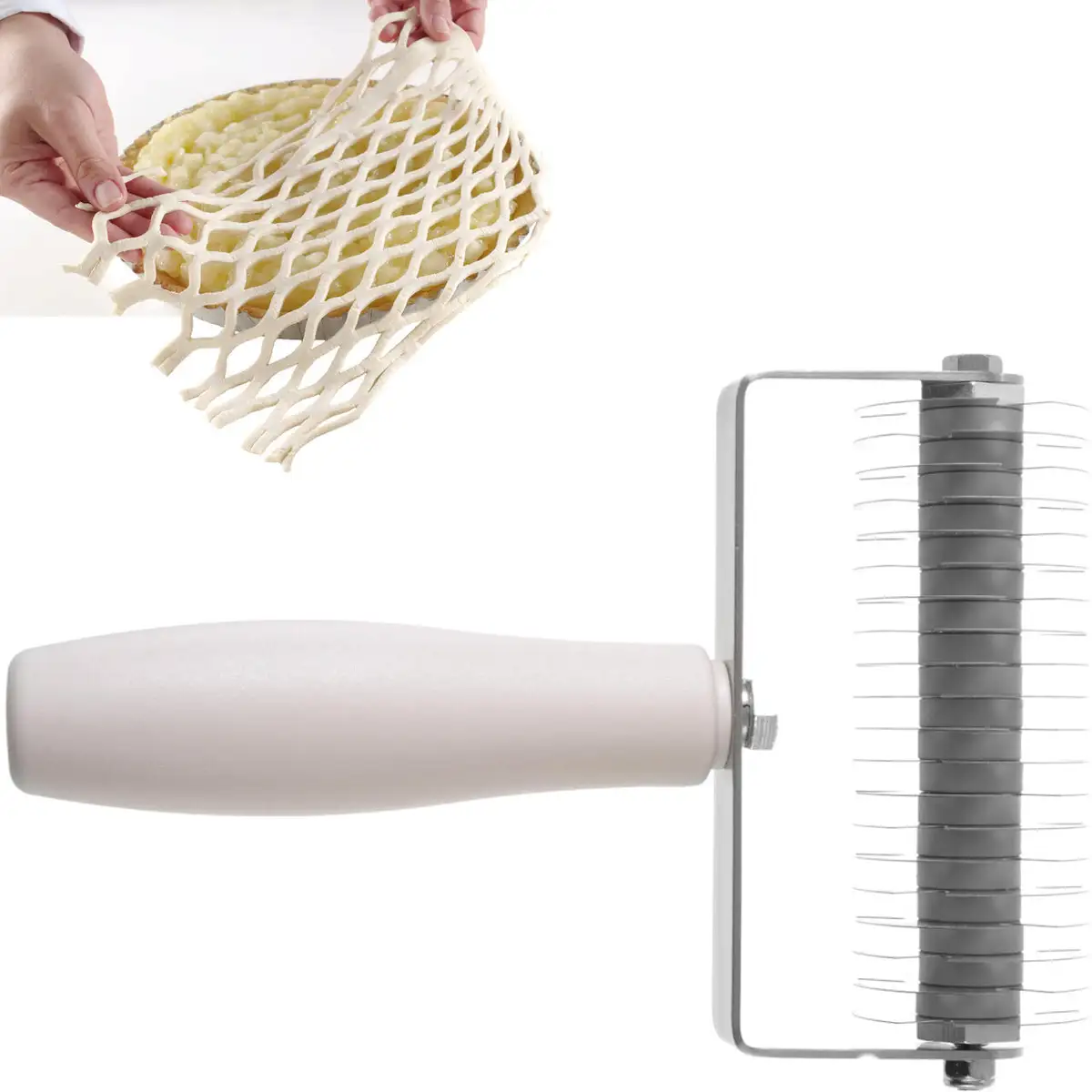 Ролик для нарезки теста «сетка», 135×200 мм, лезвия из нержавеющей стали — HENDI