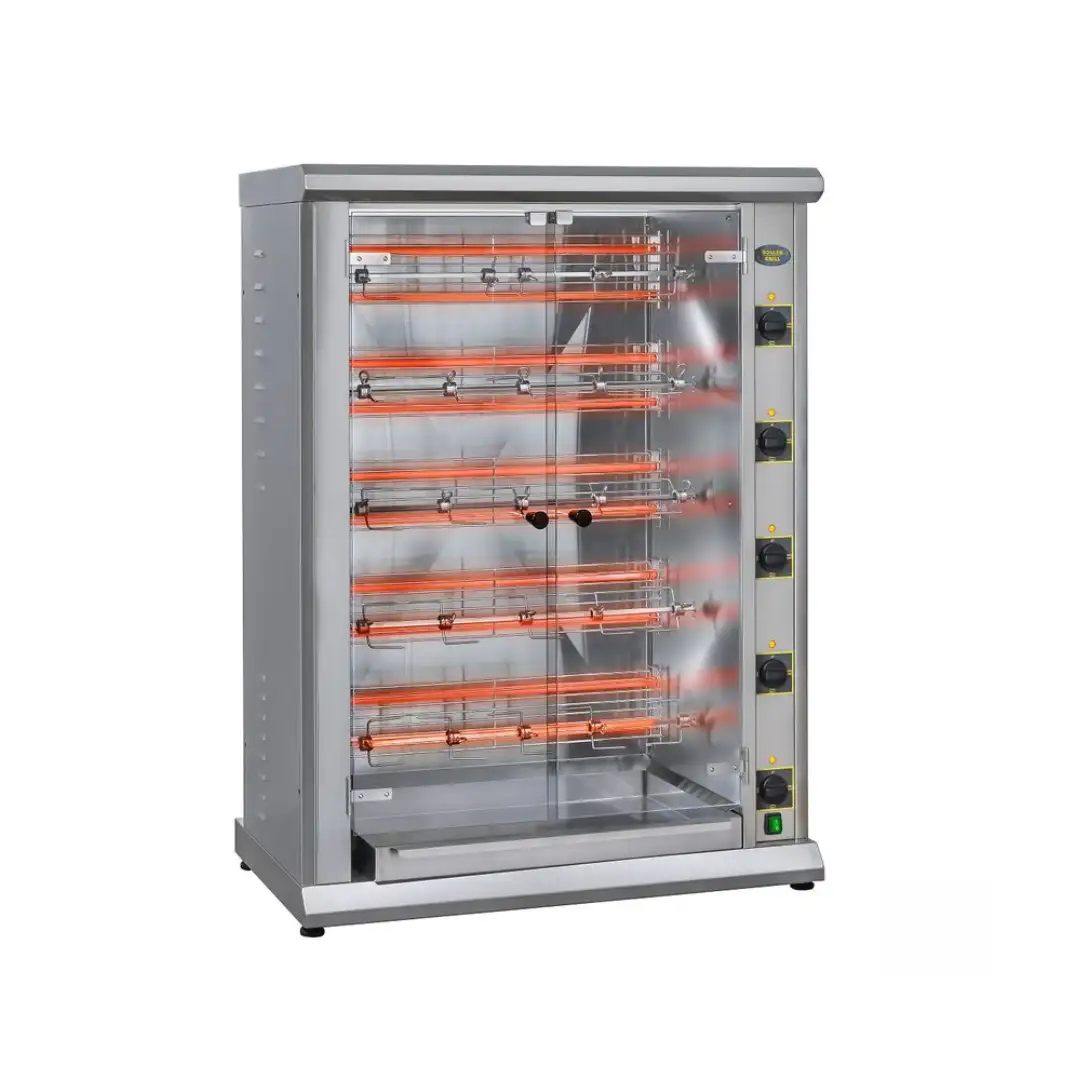 Электрический ротационный гриль для кур, 20 кур, ROLLER GRILL RBE200, 14 кВт